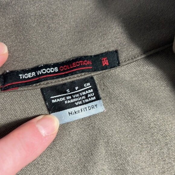 Nike Tiger Woods Collection Dri-Fit Men's Brown Black 1/4 Zip Shirt Size Large - Picture 2 of 7